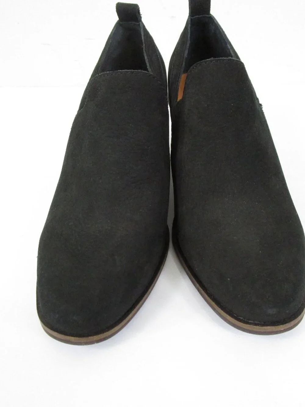 Lucky Brand Womens Black Suede Vennia Leather Ankle Boots Booties Size 6.5